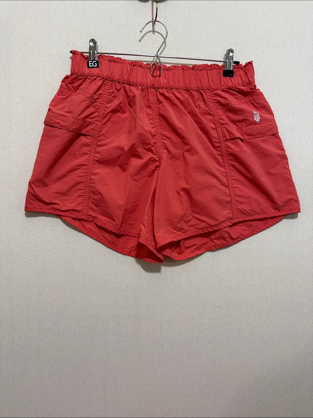 Free People Coral-Red Athletic Shorts